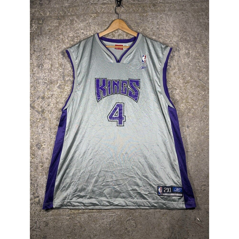 Vintage Y2k Reebok NBA Sacramento Kings Chris Webber 4 Jersey Silver 2XL